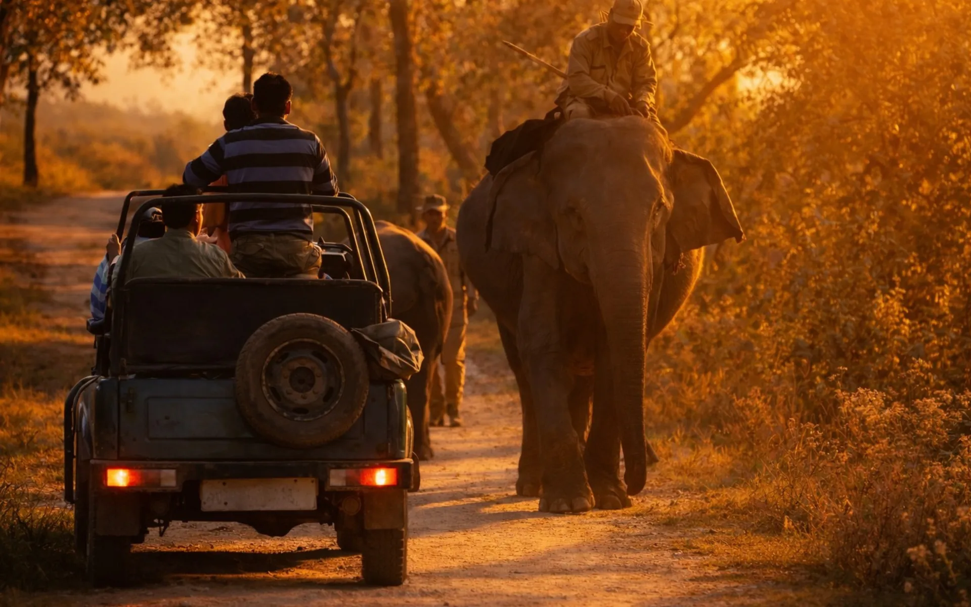 Safari gypsy jeep on a game drive