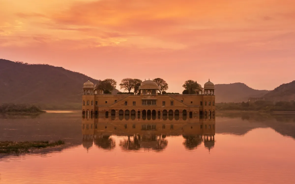 Heritage fort courtyard near a tiger reserve on a heritage and wildlife journey